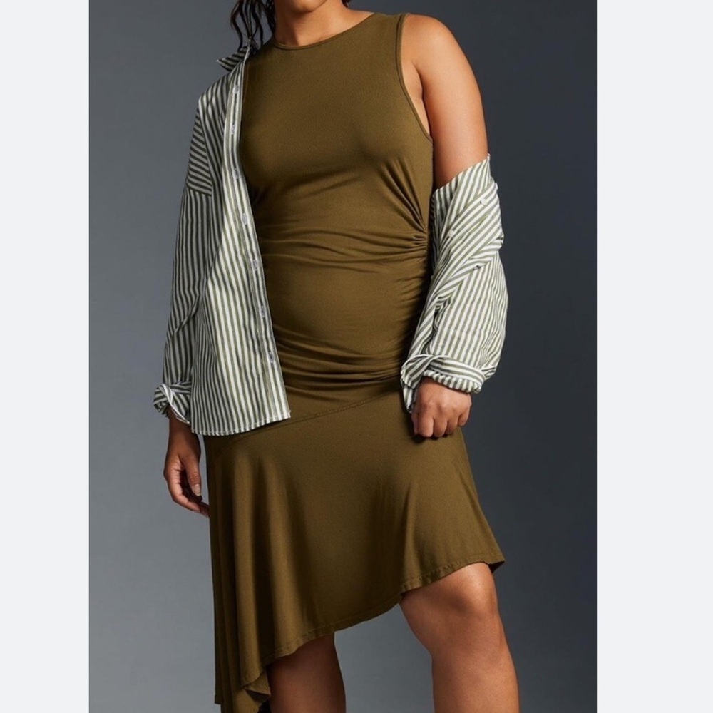 Daily Practice by Anthropologie Sleeveless Side-Ruched tank Dress